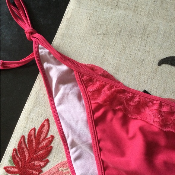 🆕 Zeraca Sexy Fuchsia String Bikini Bottom 🌺🖤💋 - Picture 3 of 6